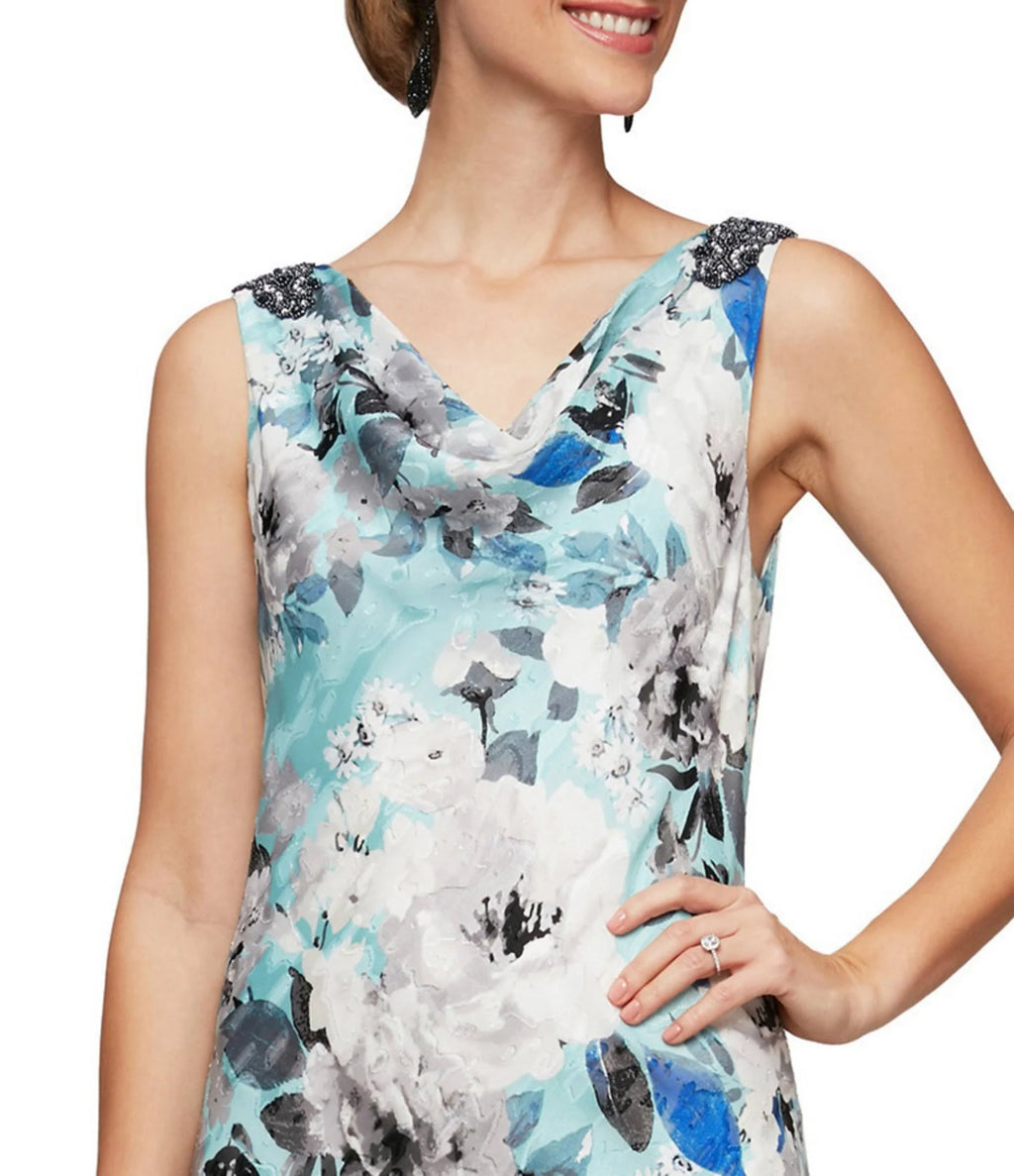 Floral Chiffon Gown T78169