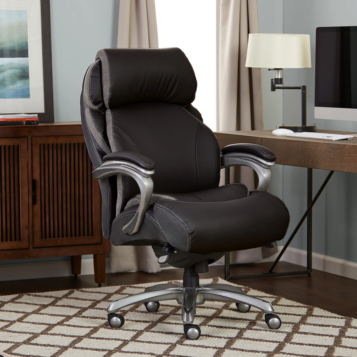 Bonded Leather Big & Tall Office Chair, Black C34911