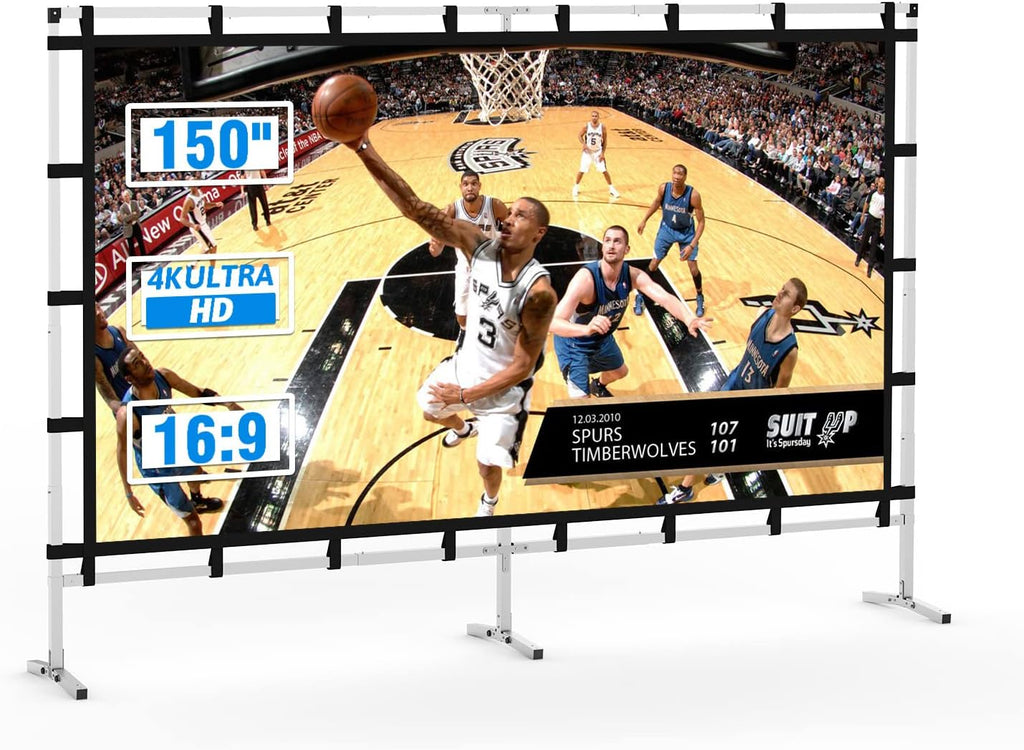 Outdoor Projector Screen with Stand, 120 Inch (16:9), Portable with Full-Set Bag C144650