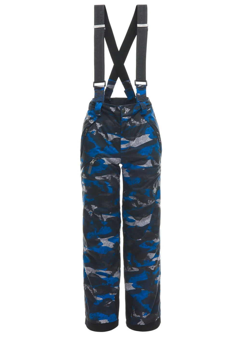 Boys Camo Distress Blue Print Black Pants S6500