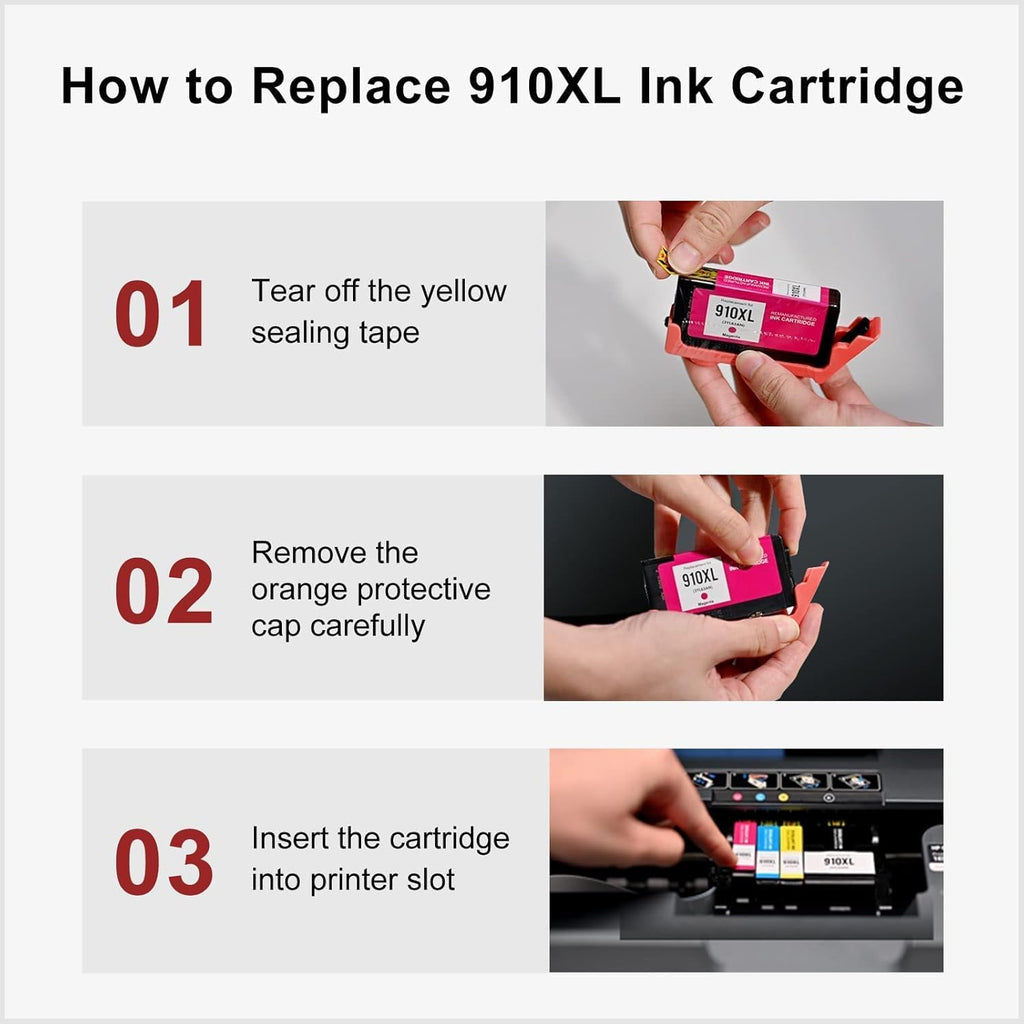 Remanufactured Ink Cartridge 4-Pack for HP 910XL Officejet Pro R1348