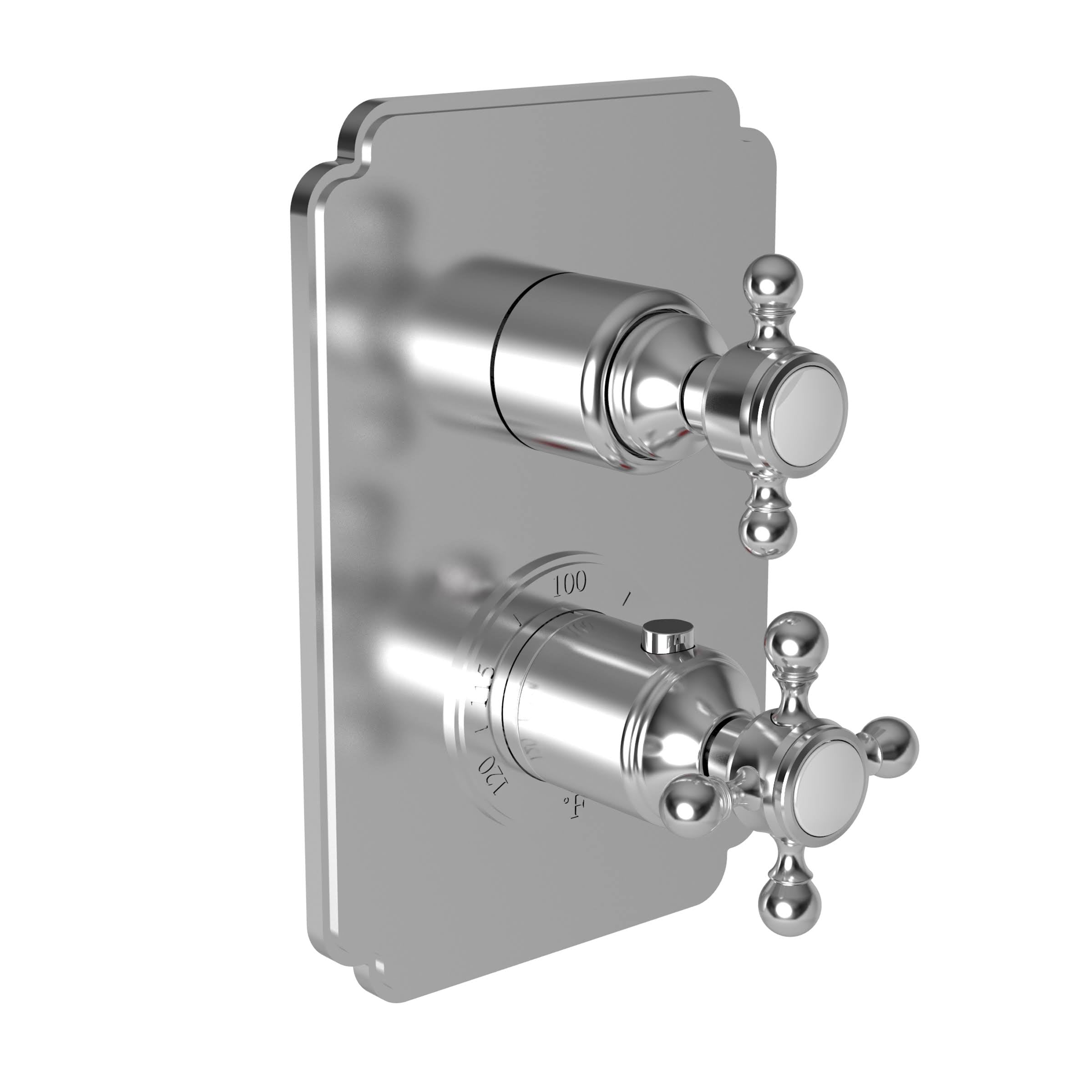 Square Thermostatic Trim Plate with Handle, Satin Nickel J338