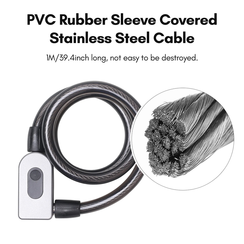 Anti-theft Bike Lock Cable Combination Bicycle Lock Keyless Bicycle Cable Lock IP66 Waterproof S801