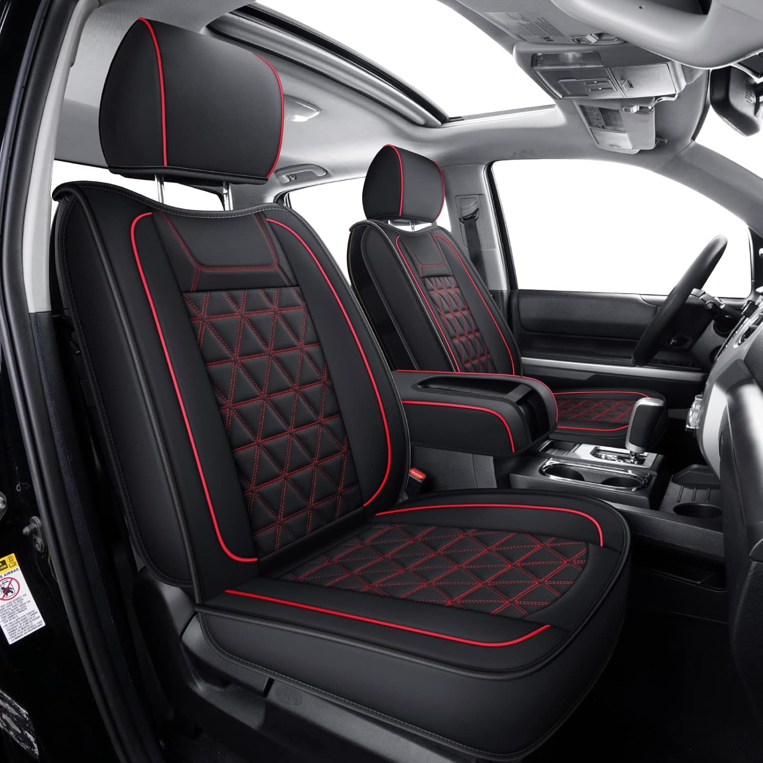 Brown Waterproof Faux Leather Full Set Seat Covers Q33898