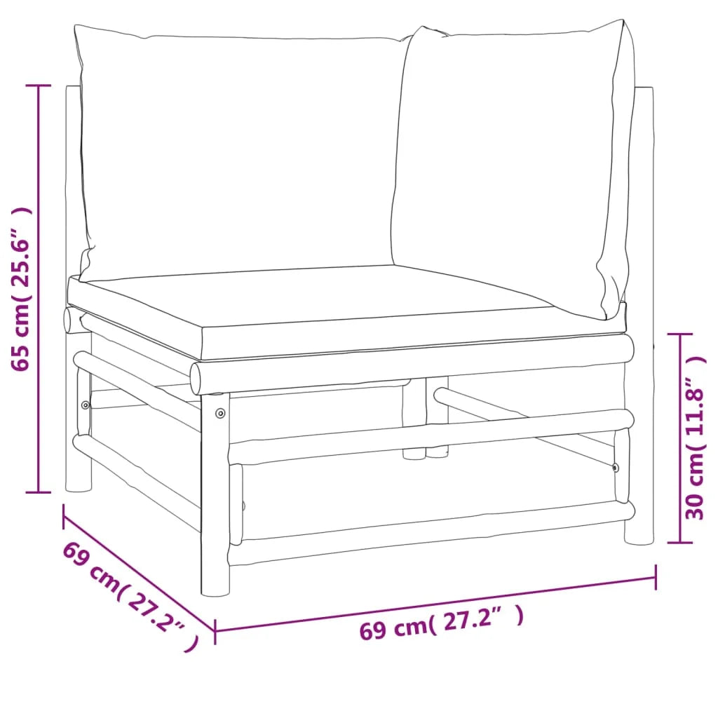 Patio Corner Sofas with Taupe Cushions 2 pcs Bamboo Z25543