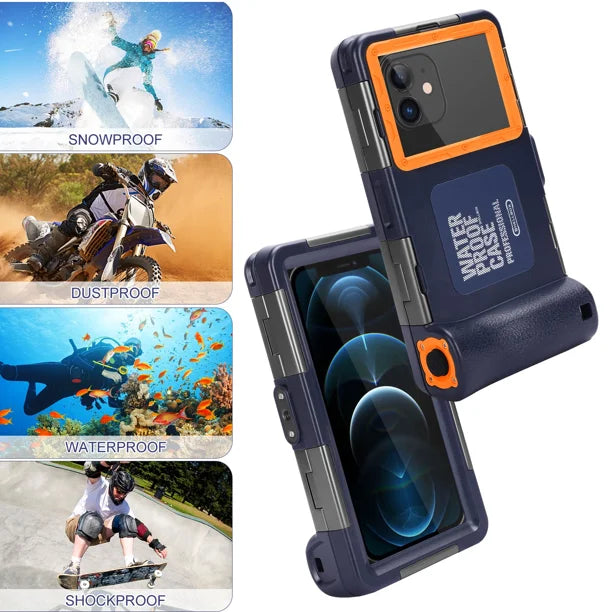 Waterproof Protective Case for Phones Up to 6.9 Inch with Lanyard V895
