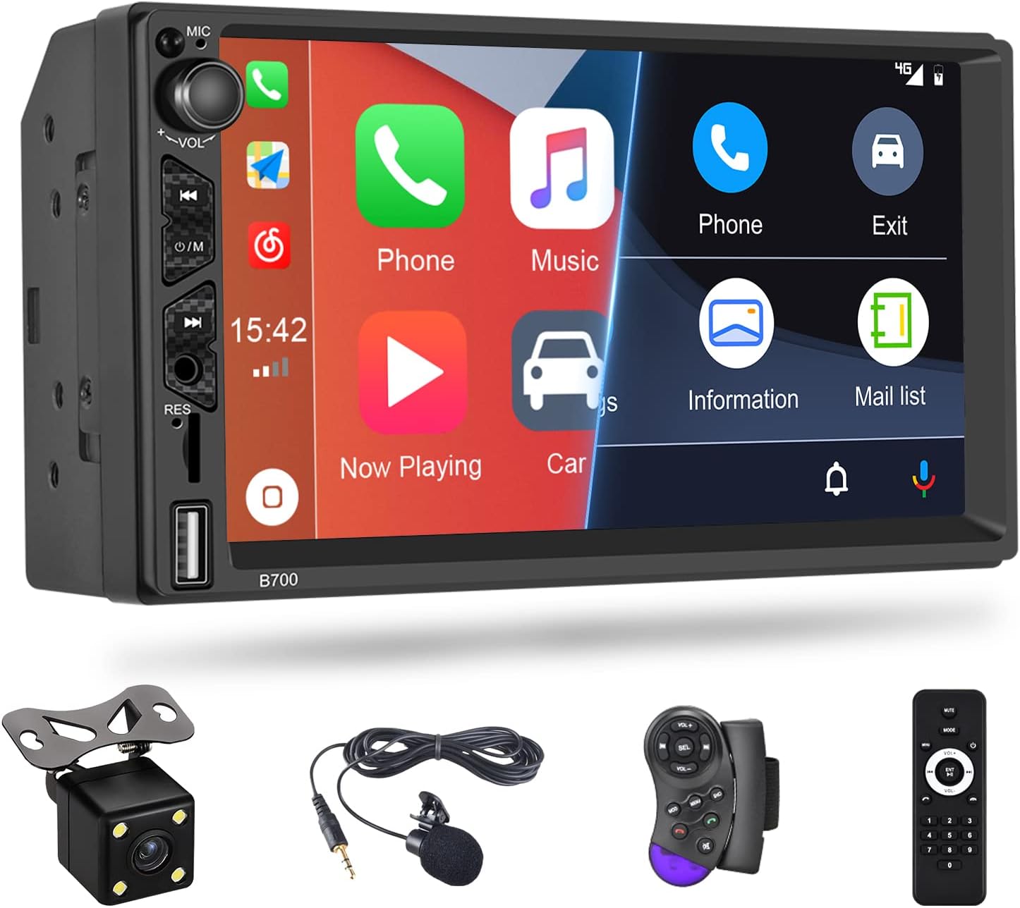 7 Inch Touch Screen Car Stereo with Carplay and Android Auto O879372