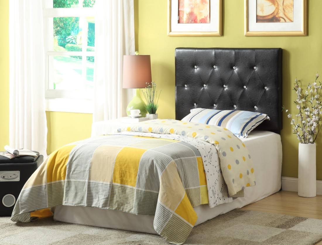 Black Tufted Twin Headboard C961418