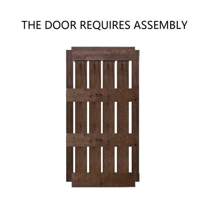 Walnut Stained Solid Wood Barn Door P9197
