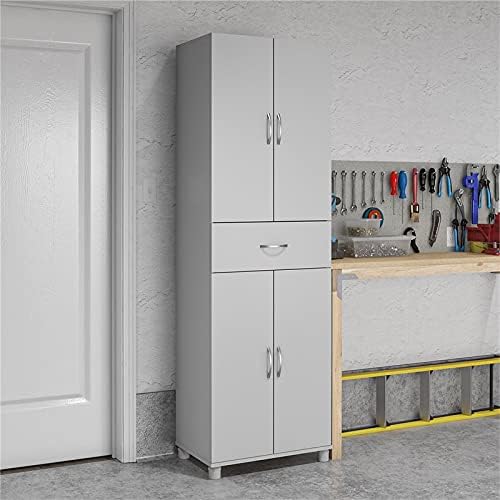 Dove Gray Storage Cabinet with Drawer M6037