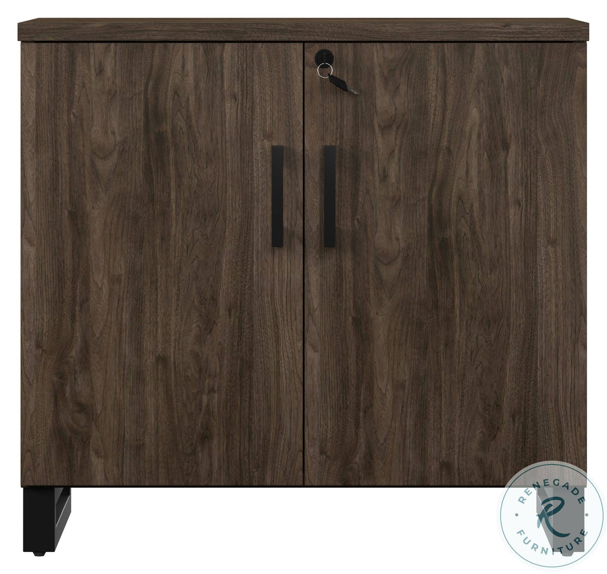 Industrial Farmhouse 2-Door Storage Cabinet Dark Brown Weathered Oak T4815