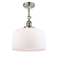Large Bell 1 Light Semi Flush Mount (Nickel) C25378