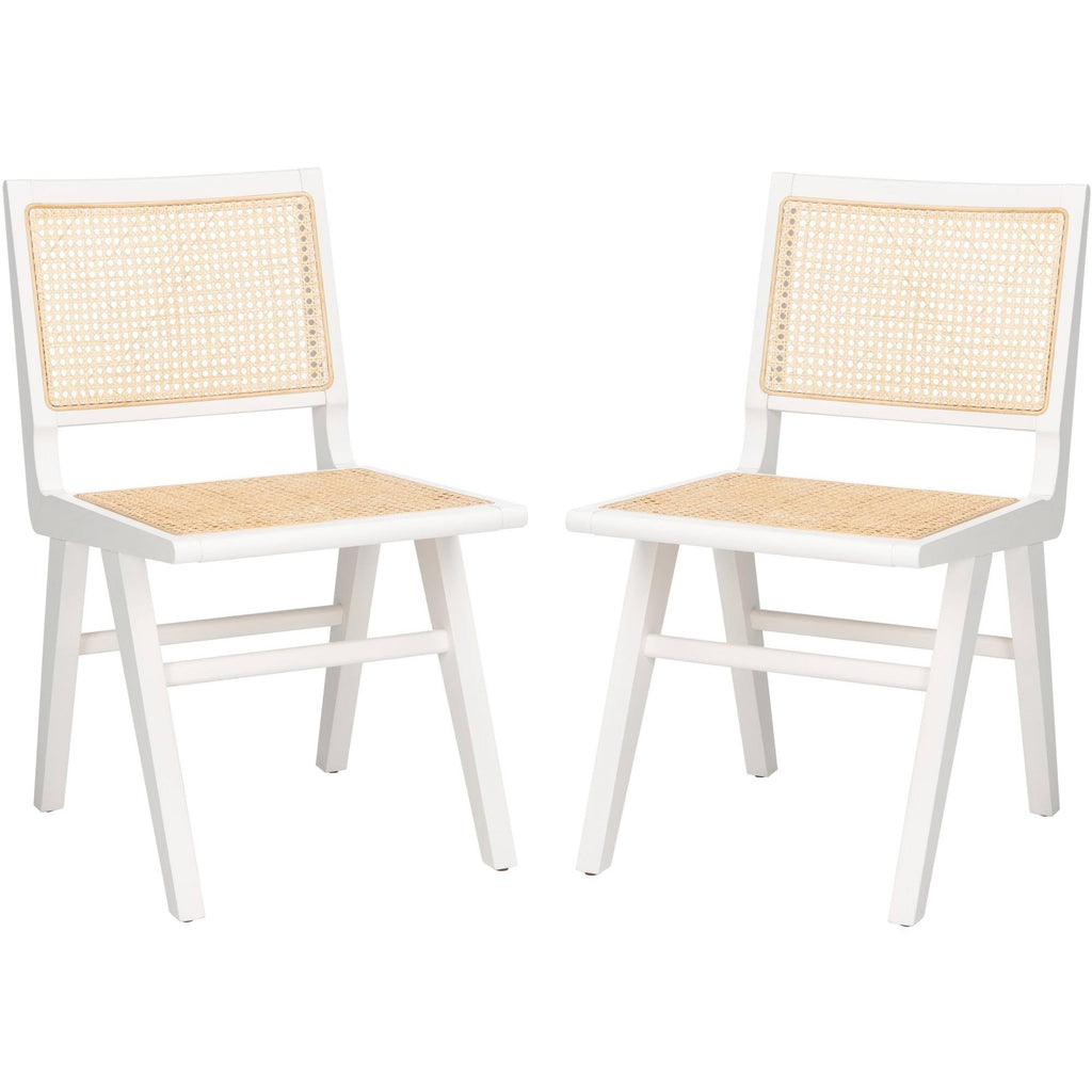 White/Natural Cane Dining Chair (Set of 2) D9076