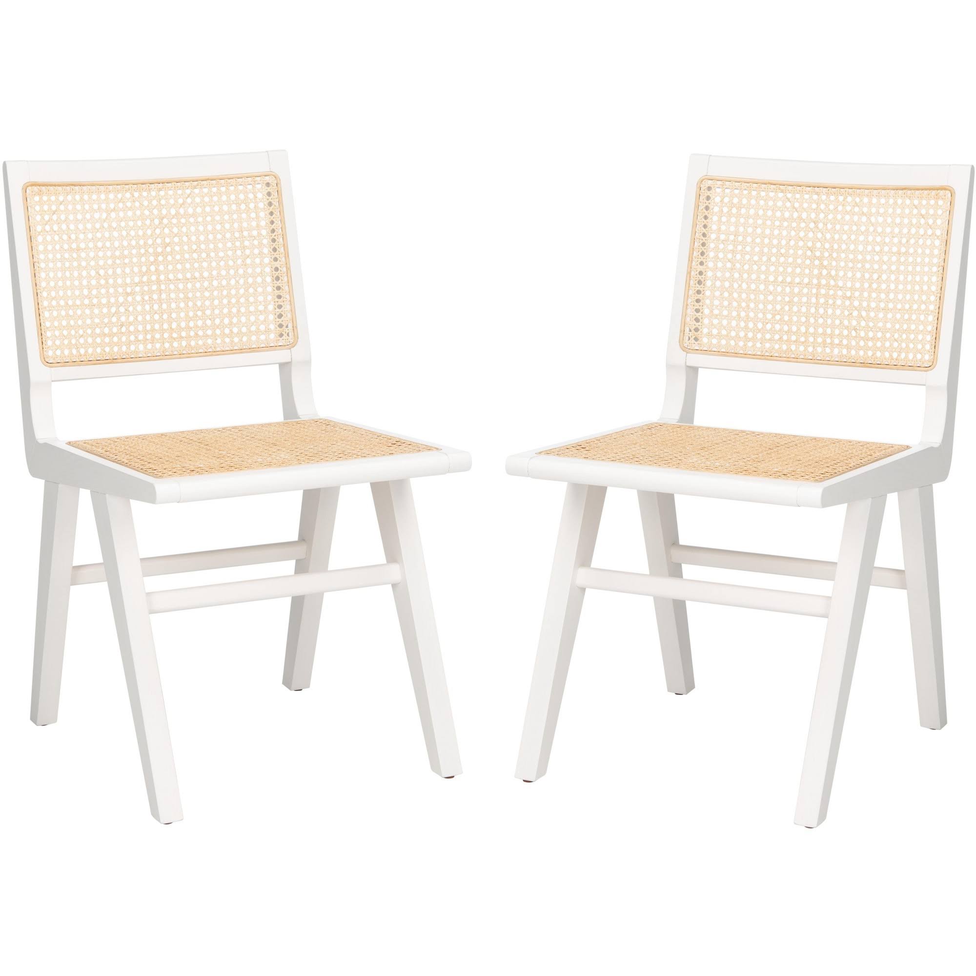White/Natural Cane Dining Chair (Set of 2) D9076