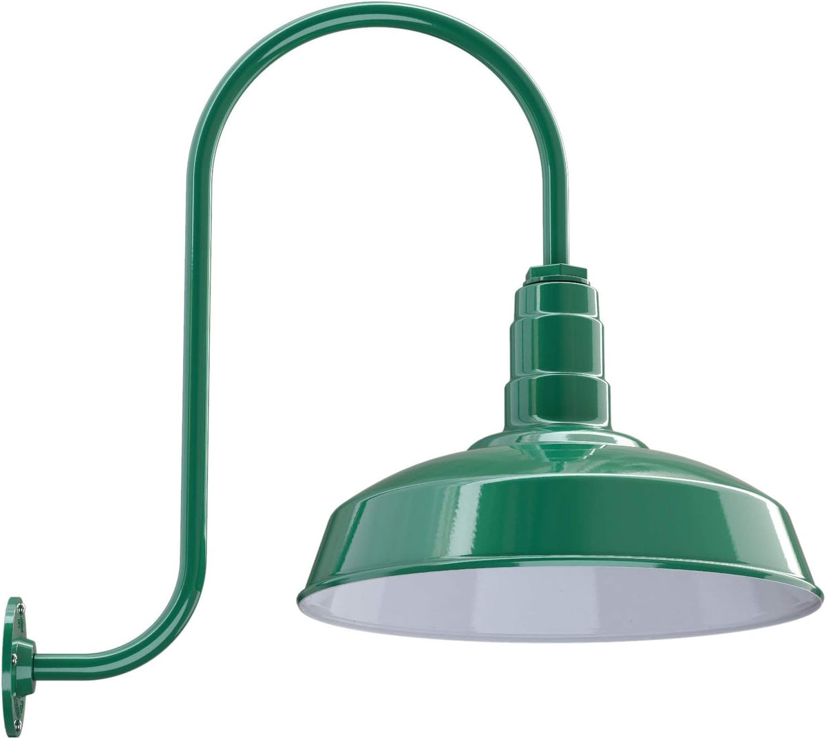Black Outdoor Barn Light with 16 Dome and 16 Gooseneck T527403