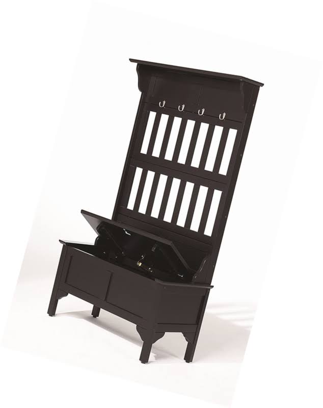 Hall Tree & Storage Bench (Black) X487