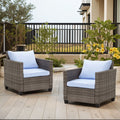 Blue Rattan Wicker Single Chairs I596886