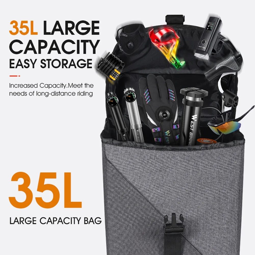 Bike Rear Seats Bag 35L Double Luggage Carriers Y16962