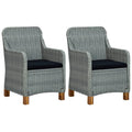 Light Gray Poly Rattan Garden Chairs with Cushions 2 pcs T197041