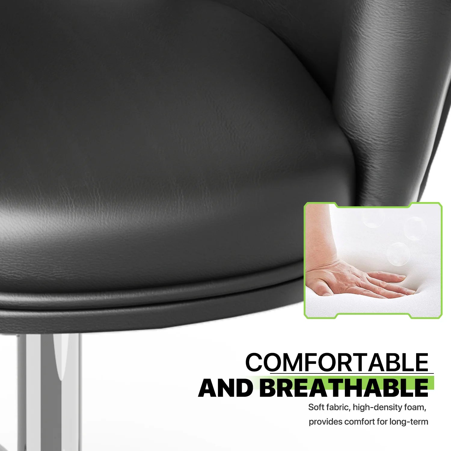 Black Upholstered Desk Chair with Wheels J449985