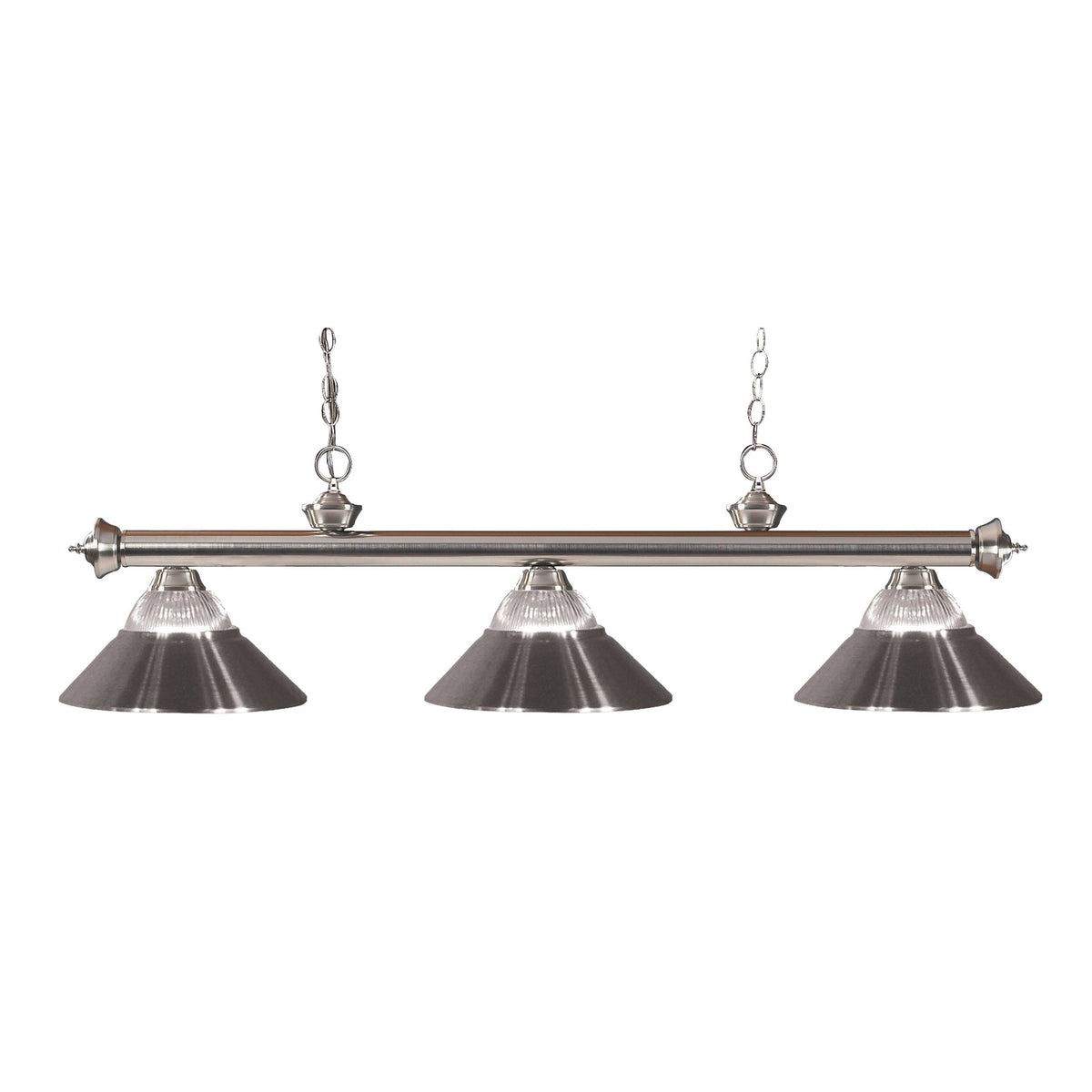 3 Light Brushed Nickel Island Billiard Light C525988