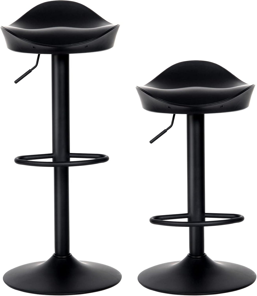 Black 360° Swivel Adjustable Metal Bar Stools Set of 2 T939645