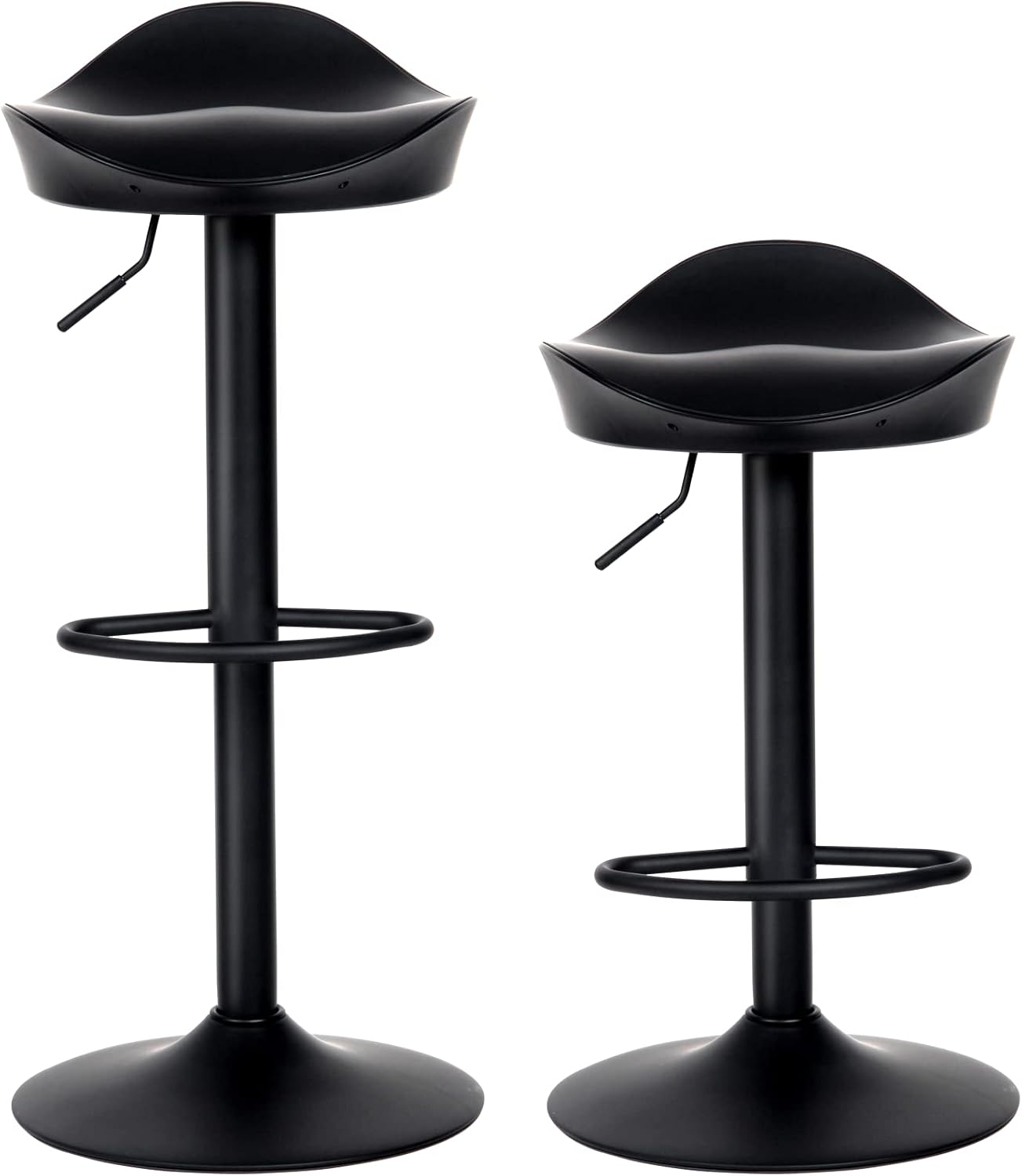 Black 360° Swivel Adjustable Metal Bar Stools Set of 2 T939645