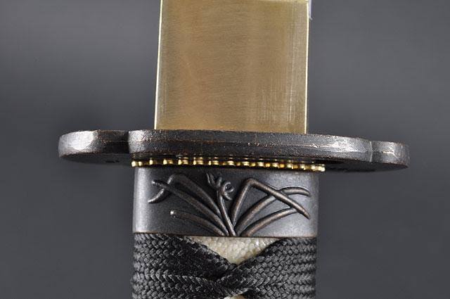 Aluminium Alloy Unsharpened Full Tang Katana with Black Scabbard W8073