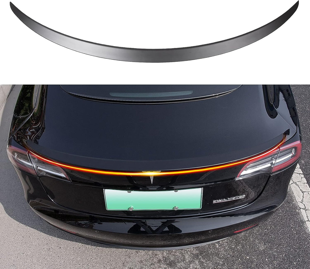 Matte Black Trunk Spoiler Wing Lip for Tesla Model 3, Pack of 2 W7724