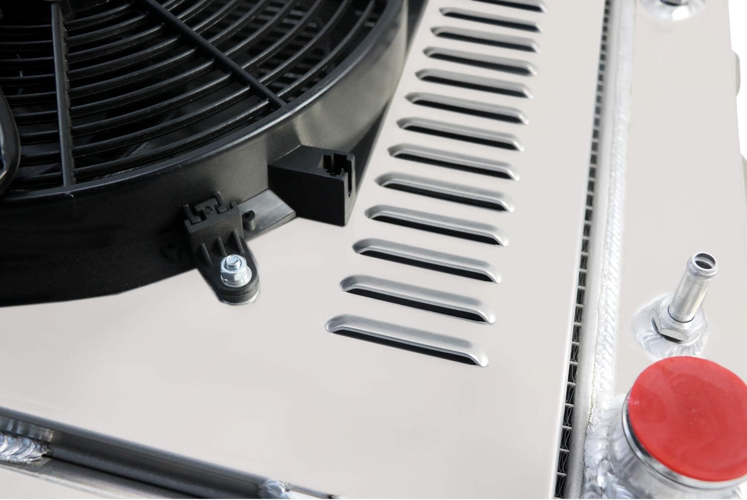 4 Row All Aluminum Radiator with 16" Fan Shroud and Thermostat L360