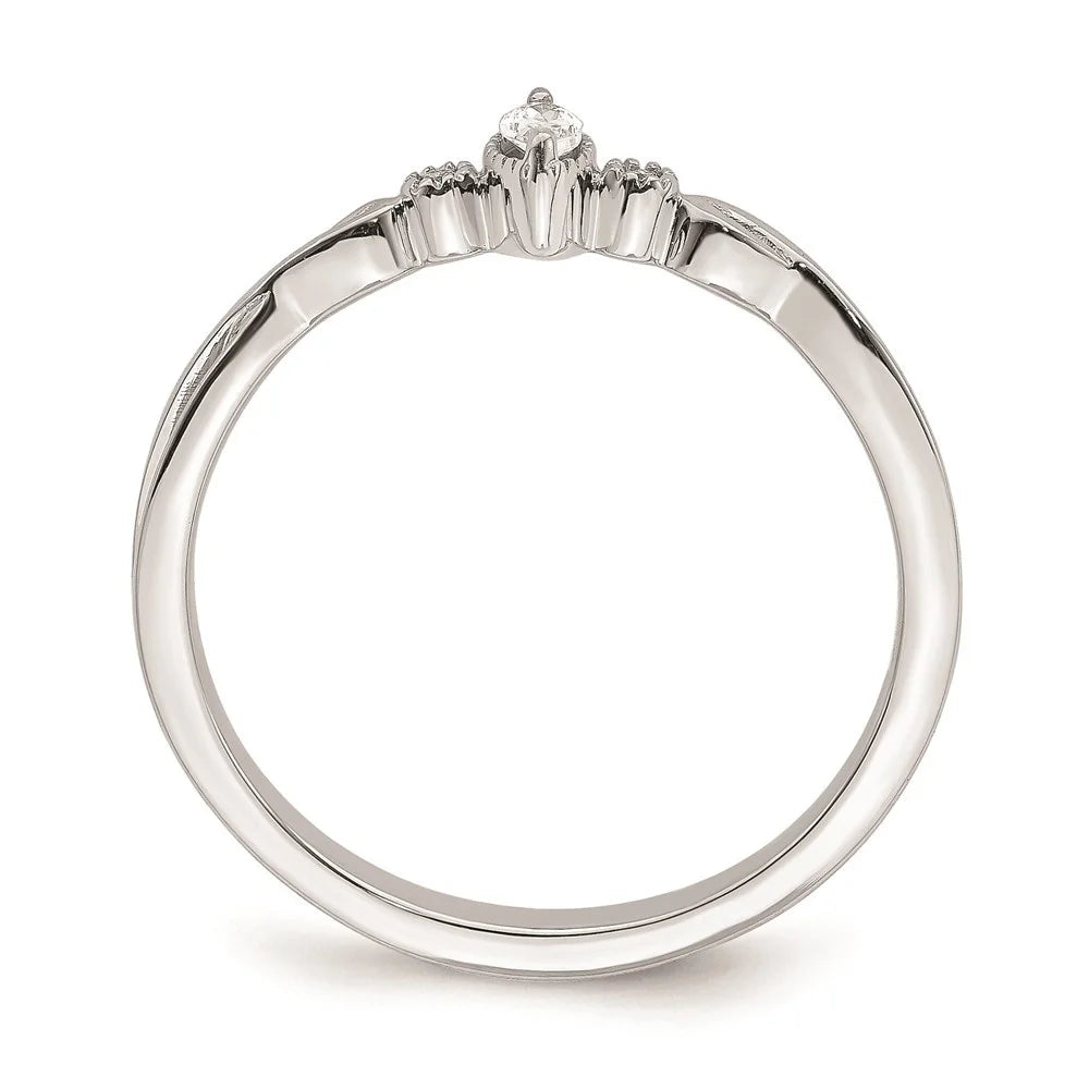 14k White Gold Marquise Diamond Promise Ring Z736419