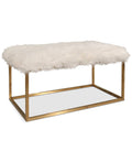 White Faux Fur Ottoman X682969