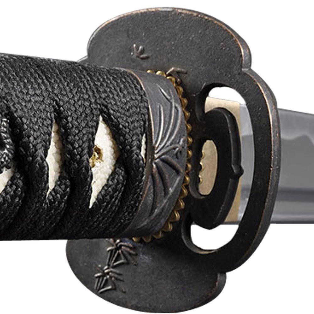 Aluminium Alloy Unsharpened Full Tang Katana with Black Scabbard W8073