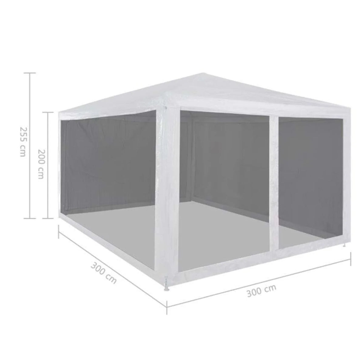 Party Tent with 4 Mesh Sidewalls 9.8' x 9.8' Q575