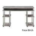 Faux Birch Student Desk with Shelves N46217