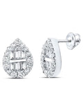 Mens Baguette Diamond Teardrop Earrings 3/8 Cttw U68212