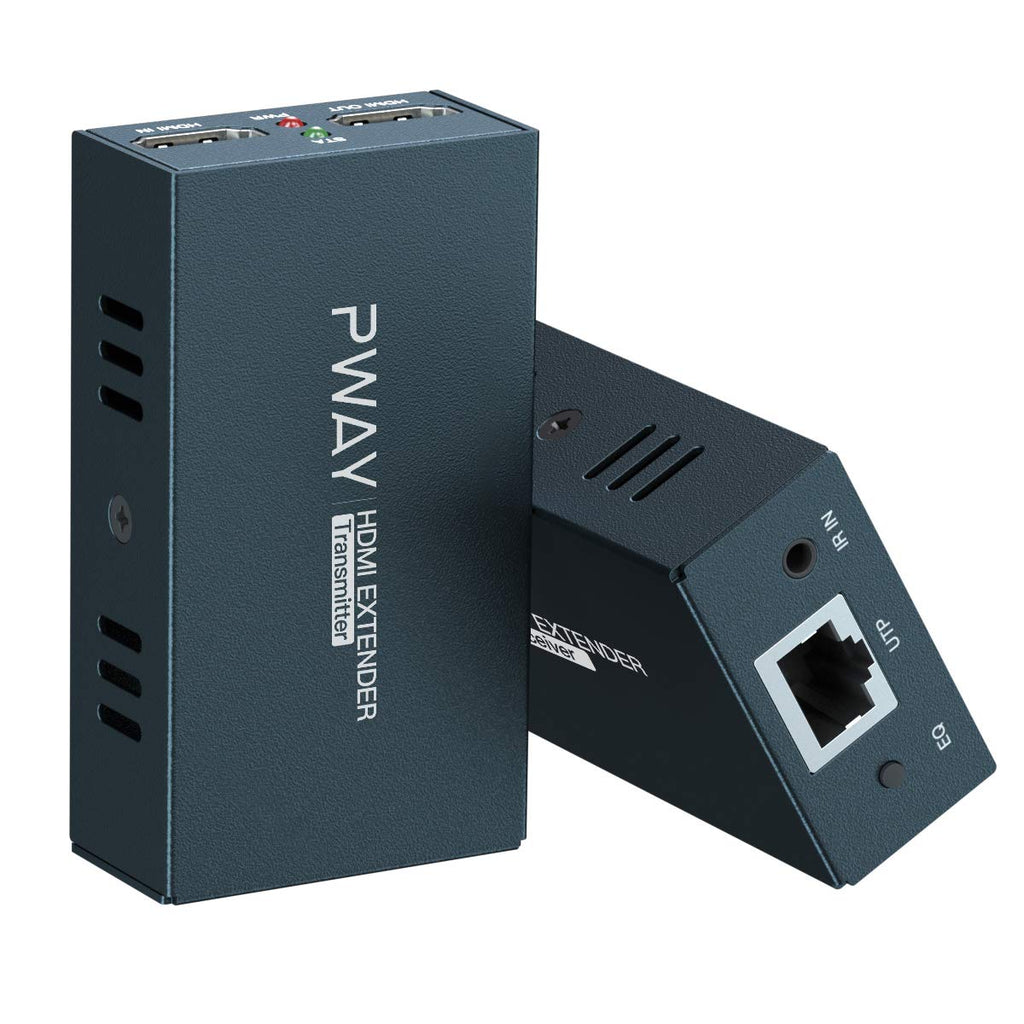 HDMI Extender 50m over Cat 5e 67, Full HD 1080P@60Hz POE EDID Transmitter + Receiver Pack of 2 Y54127