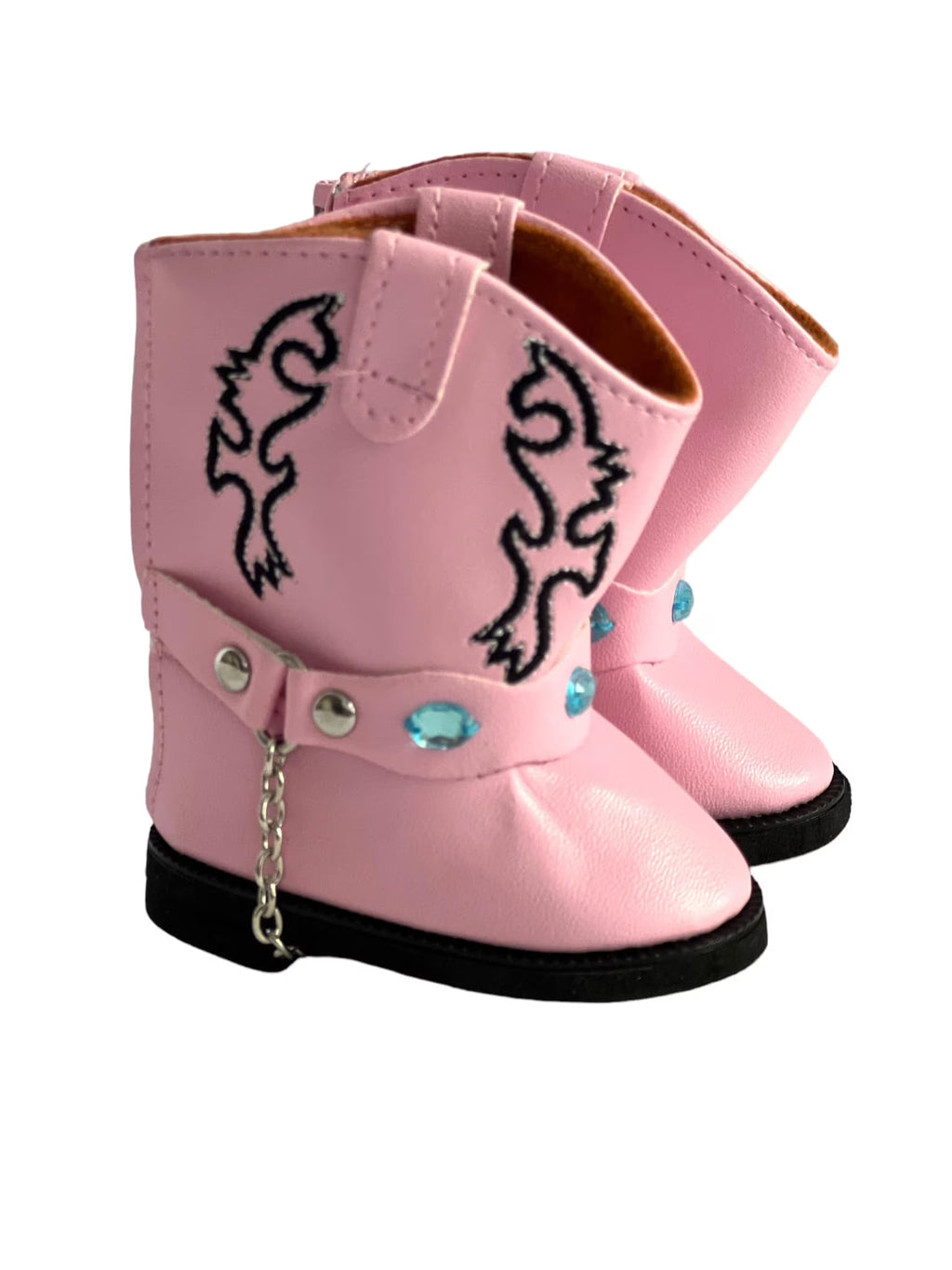 Pink Western Boots with Gems F253