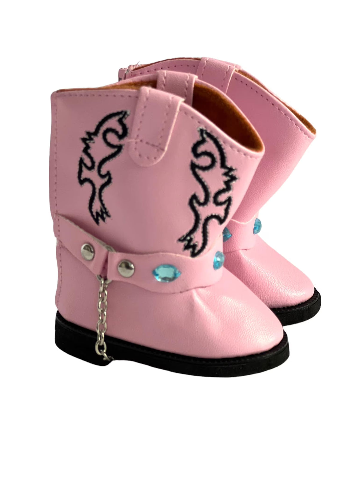 Pink Western Boots with Gems F253