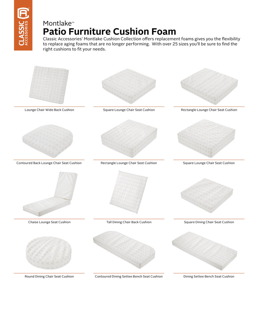 Patio Chaise Lounge Cushion Foam, 3" Thick, High-Density Foam, 80"L x 26"W x 3"T S965071
