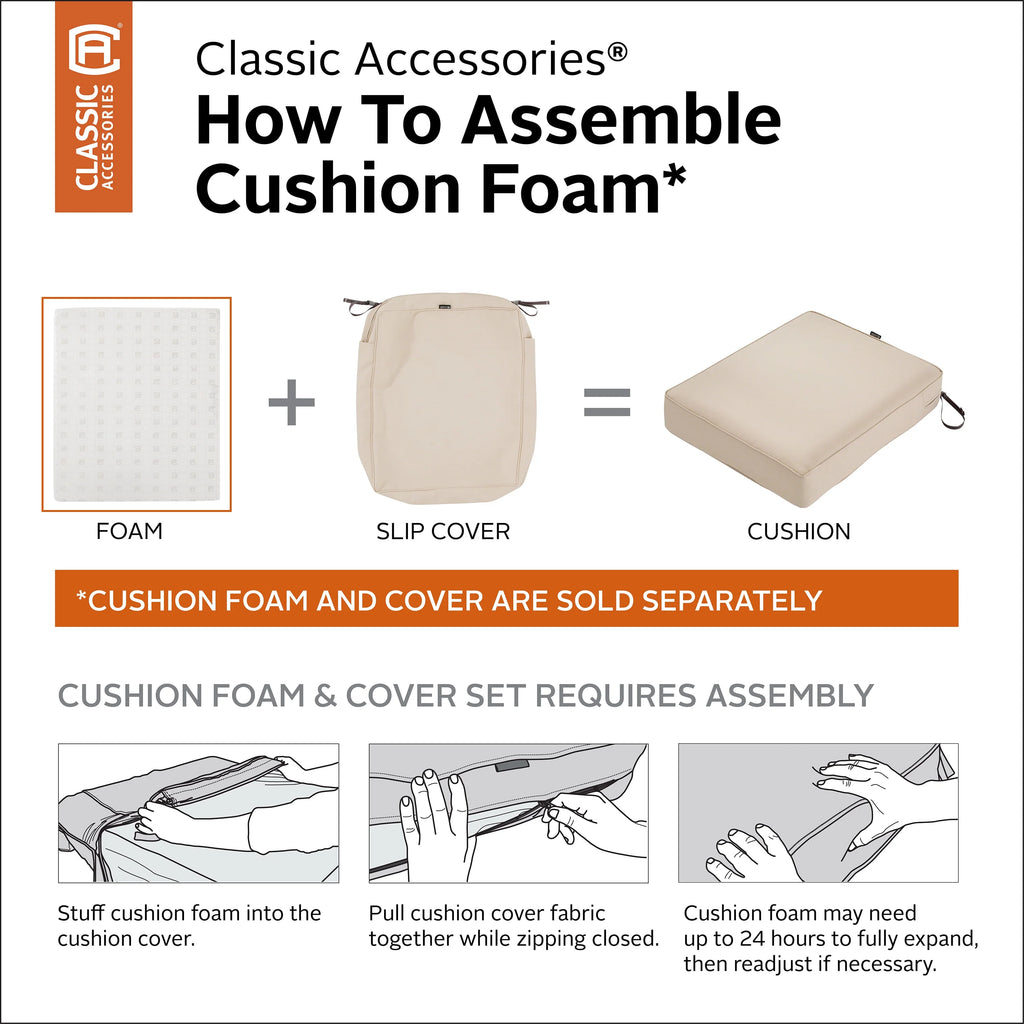 Patio Chaise Lounge Cushion Foam, 3" Thick, High-Density Foam, 80"L x 26"W x 3"T S965071