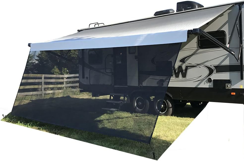 Beige Mesh RV Awning Sun Shade Screen 8' X 12'3'' G1744