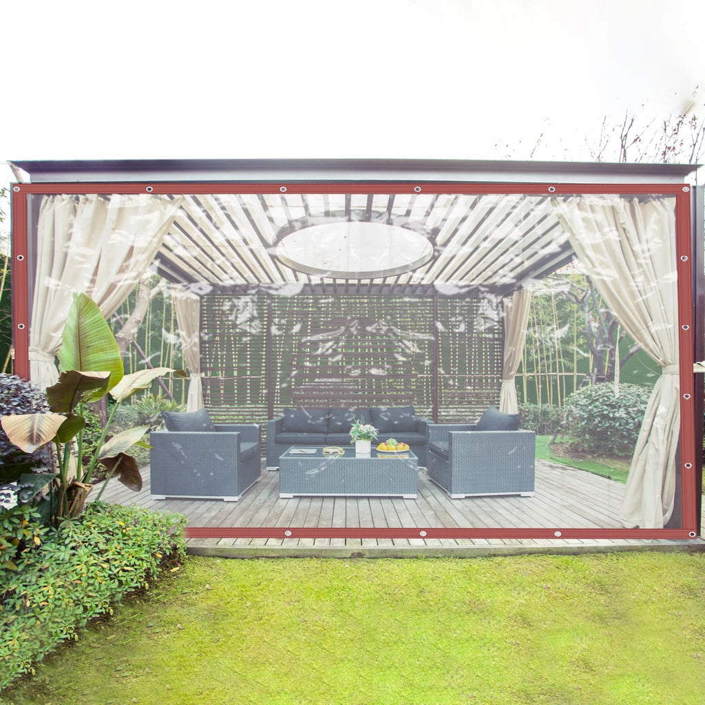 Brown Waterproof PVC Tarpaulin Canopy 8'*8' J13107