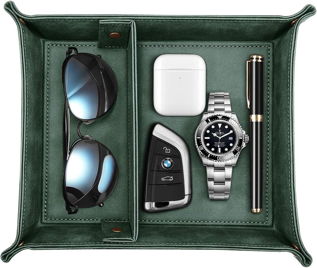 Black Valet Tray with Removable 2 Compartments S4308