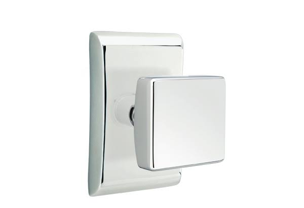 Passage Square Knob with Bright Chrome Finish V2120