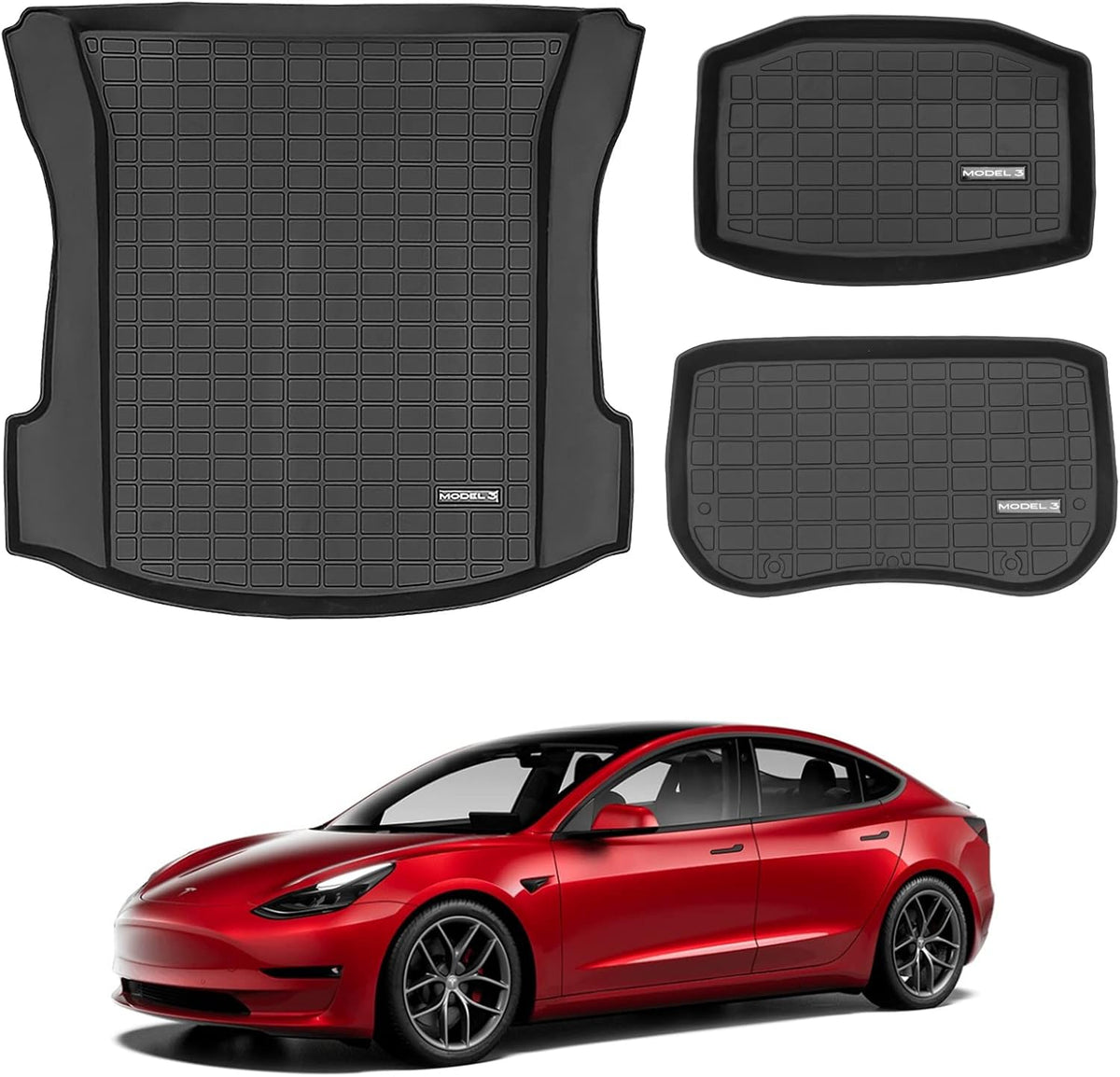 Set of 6 TPE Car Floor Mats for Tesla Model 3 H531
