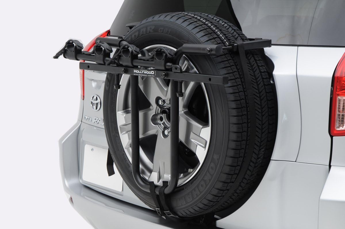 Black Bolt-On Spare Tire Rack, 2 Bike Z6085