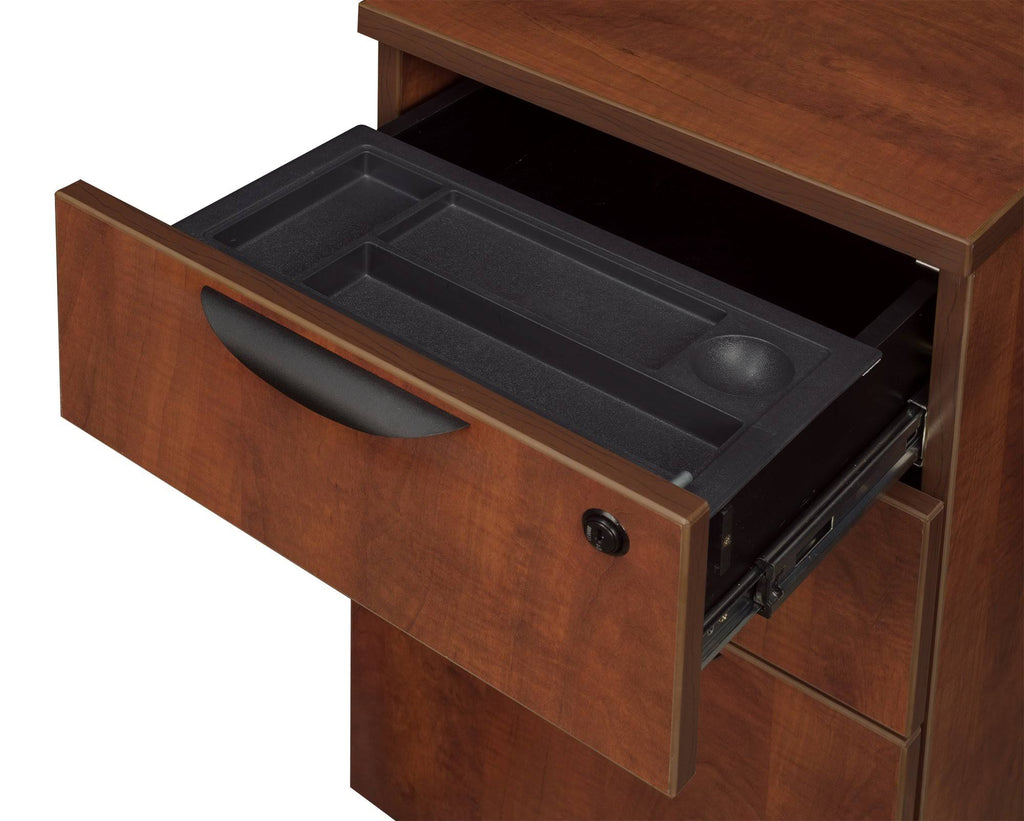 Mahogany Single Pedestal Corner Credenza S4862