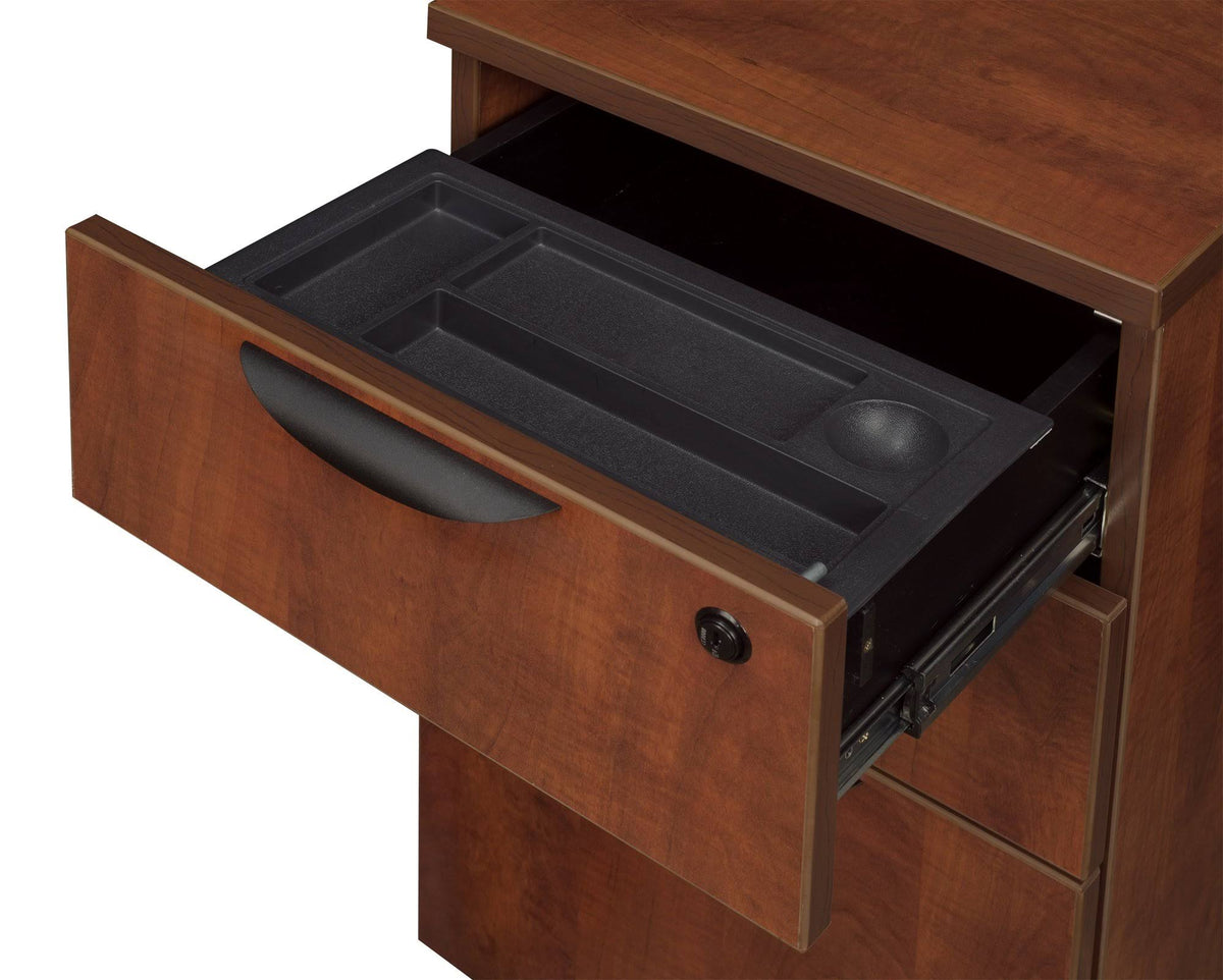 Mahogany Single Pedestal Corner Credenza S4862