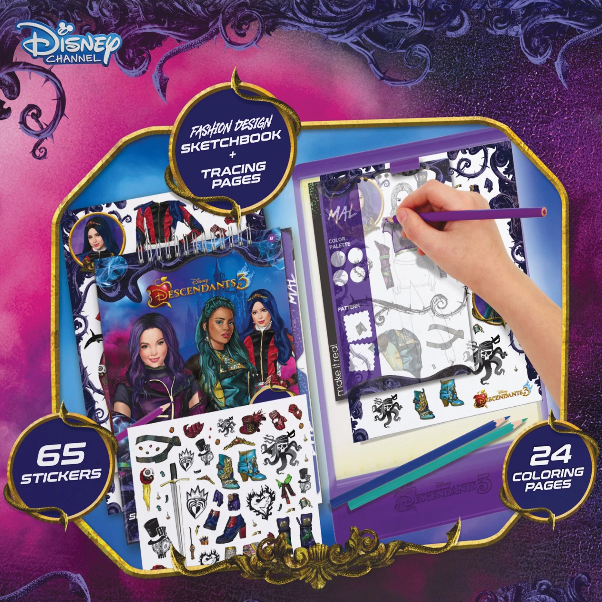 9 Piece Fashion Design Coloring & Tracing Light Table Set W2950